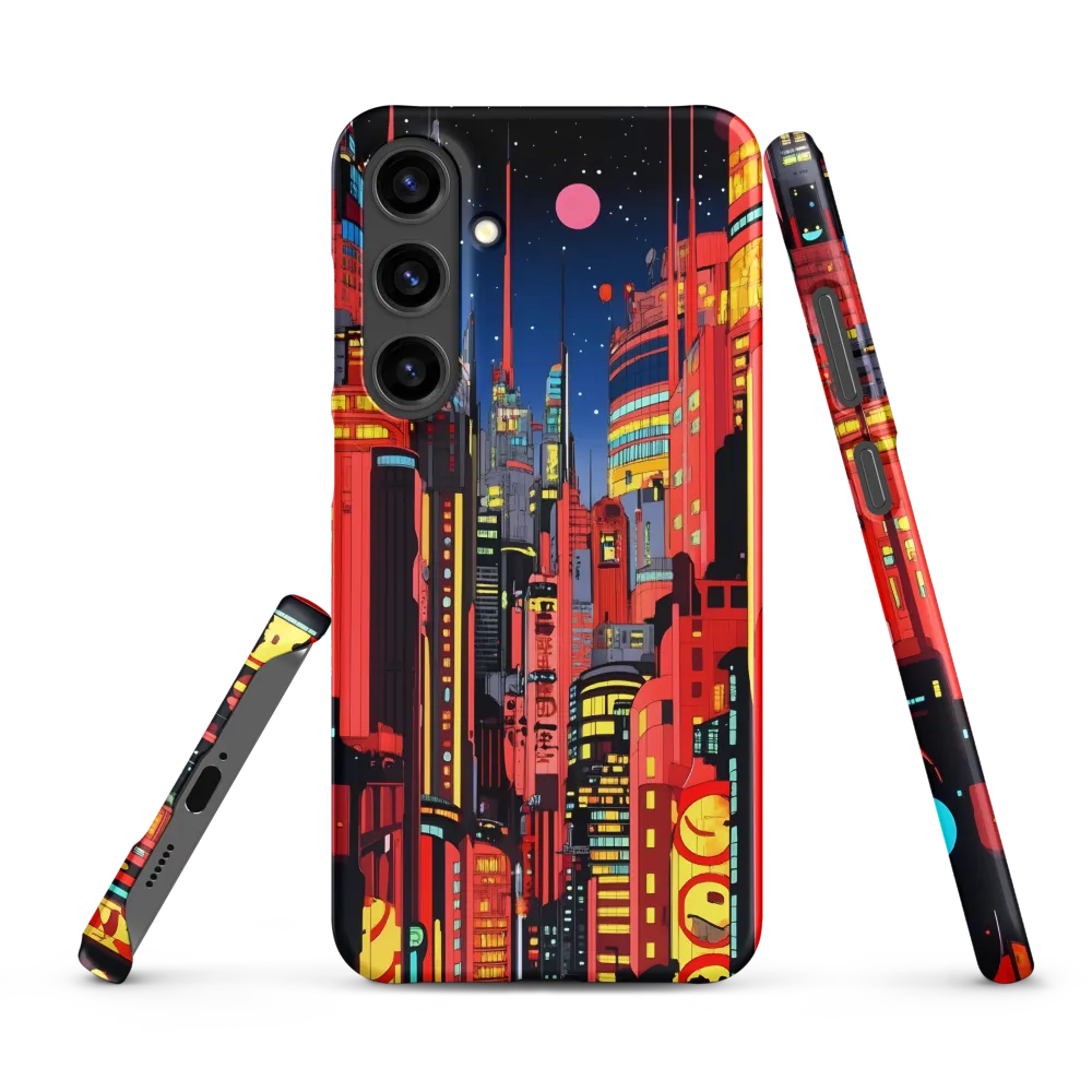 Neon Dreams: A Cyberpunk Cityscape | Phone Case |  S24 Plus | Snap Case | Matte