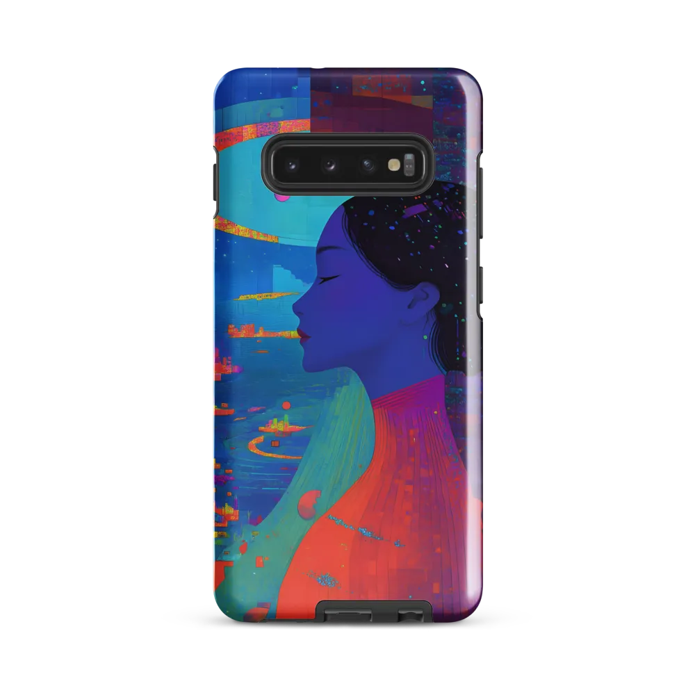 Serene Reflections in a Futuristic Dreamscape | Phone Case |  S10 Plus | Tough Case | Glossy