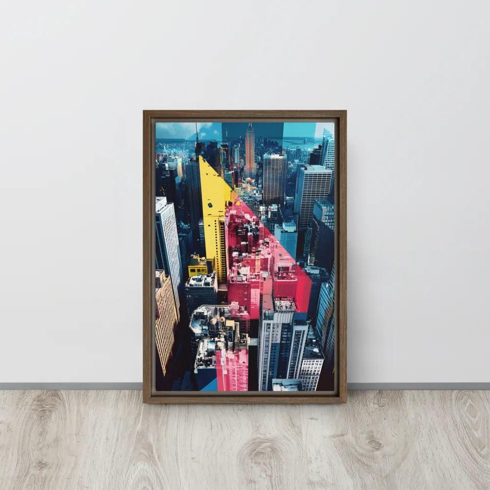 Dynamic Urban Symphony | Canvas with Brown Frame | 12″×18″