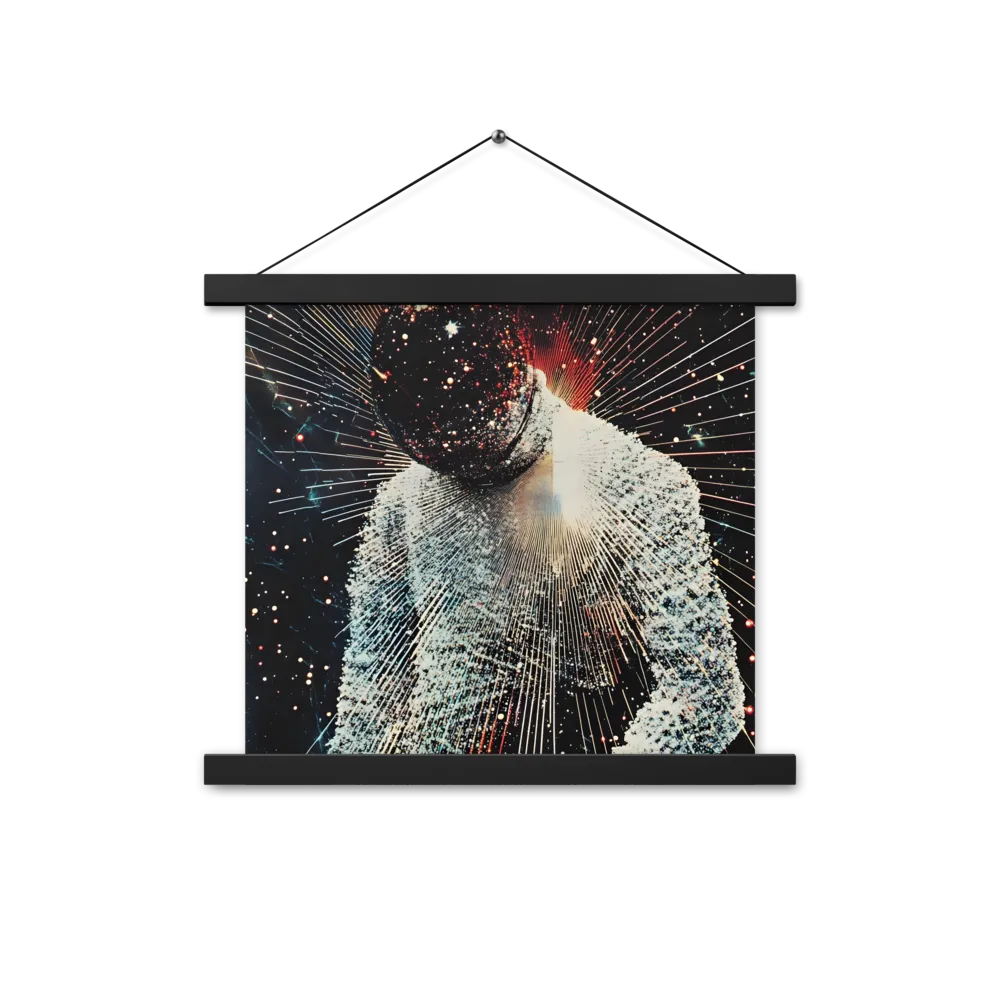Ethereal Astronaut: A Journey Through the Cosmos | Poster With Black Wood Hanger | 14″×14″