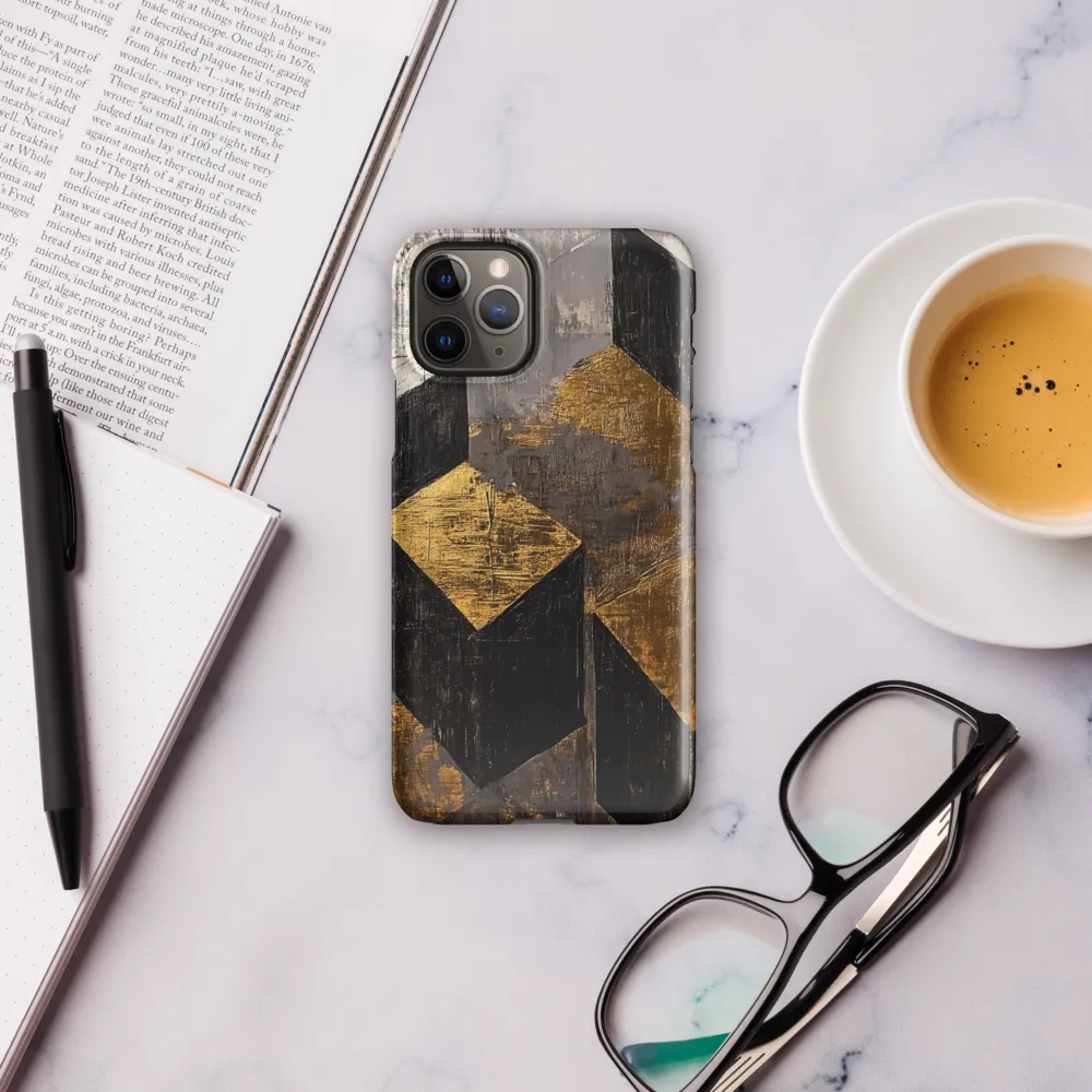 Geometric Harmony in Gold and Black | Phone Case |  11 Pro | Snap Case | Glossy