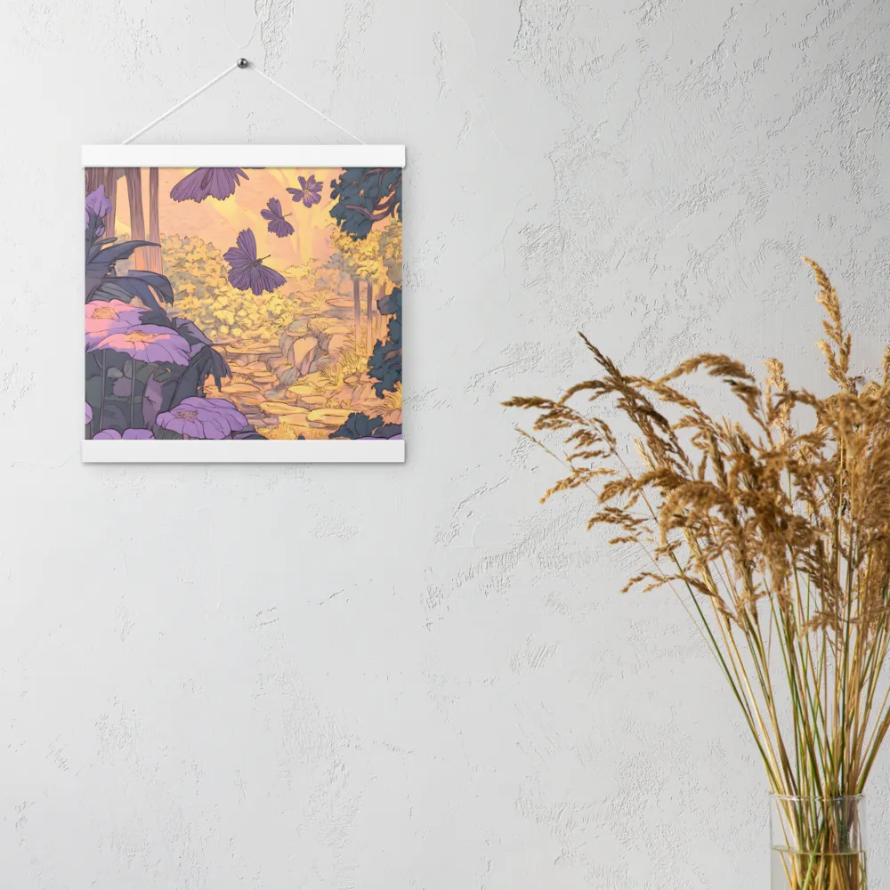 A Serene Dance of Butterflies | Poster With White Wood Hanger | 12″×12″