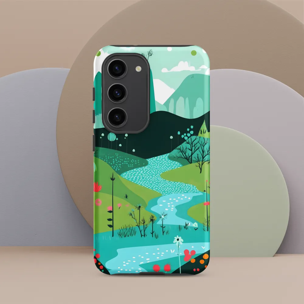 Whimsical River in a Lush Landscape