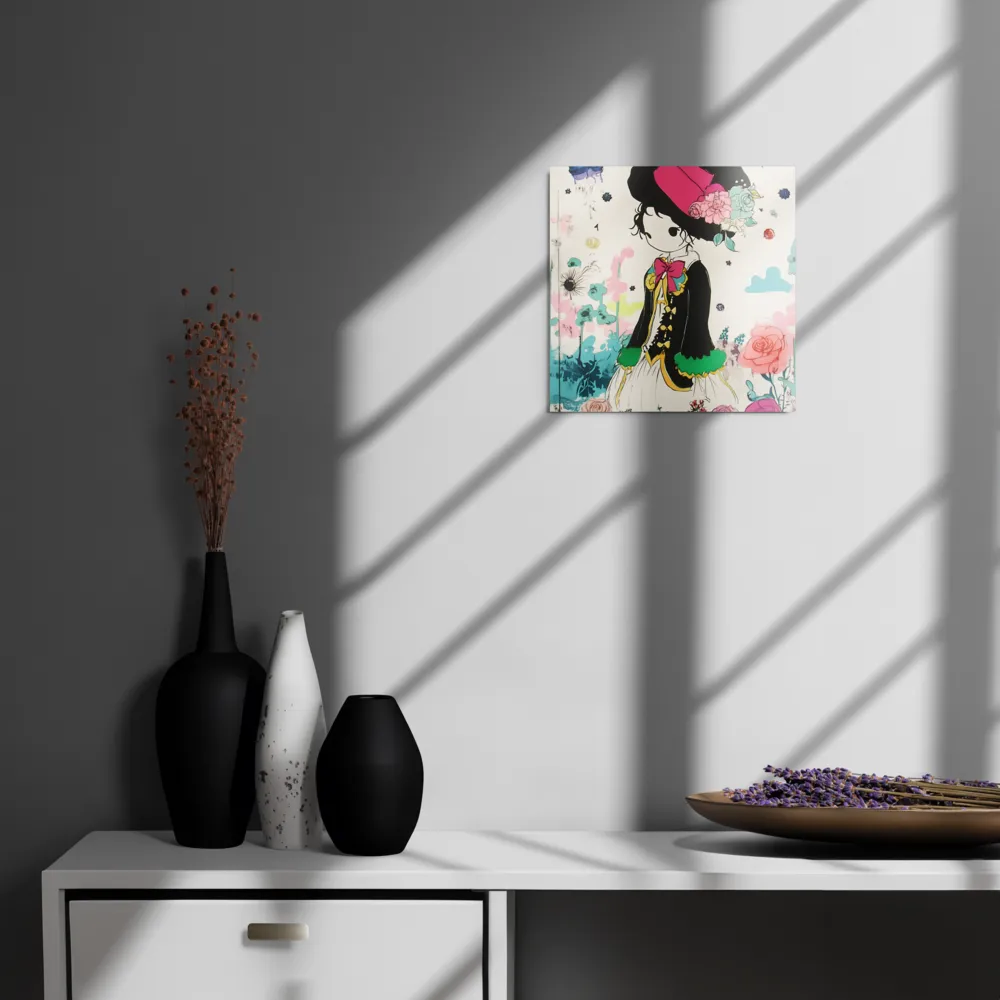 Whimsical Garden Reverie | Metal Print | 12″×12″