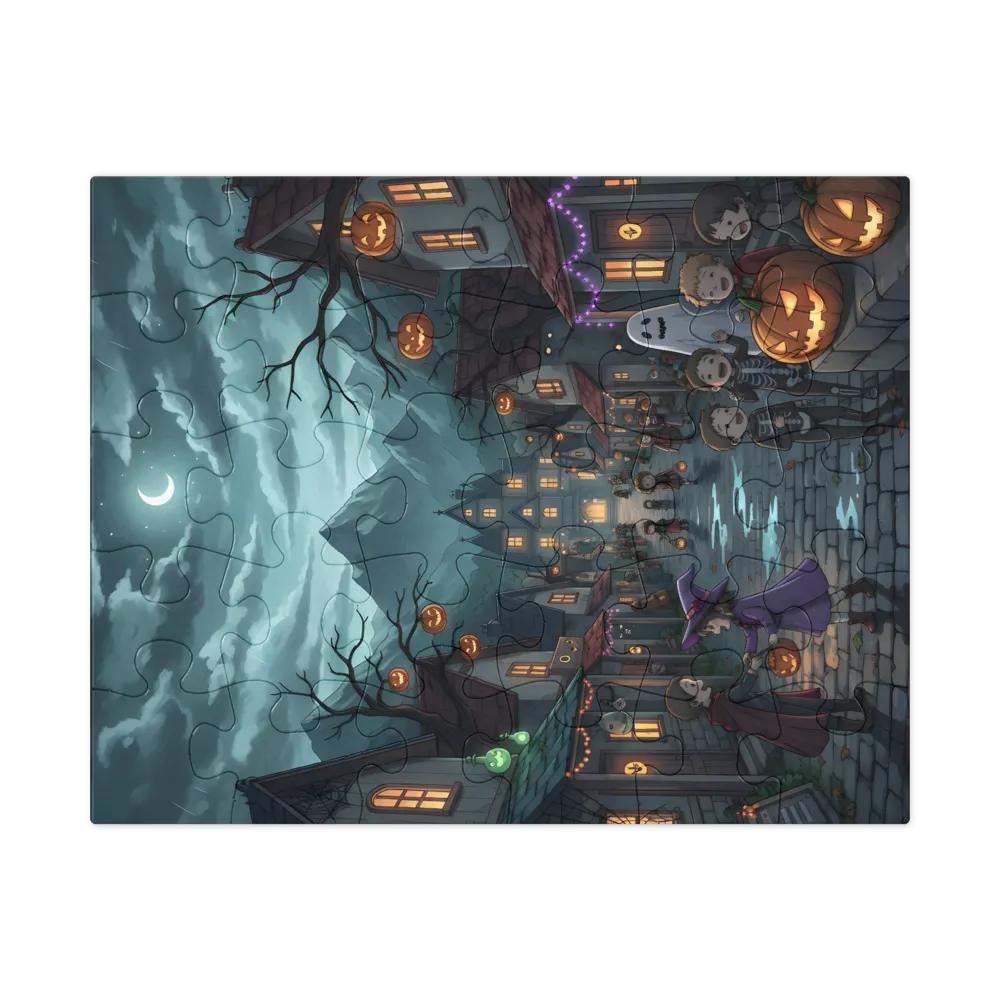 Moonlit Trick-or-Treat 
 Jigsaw Puzzle in Tin Box