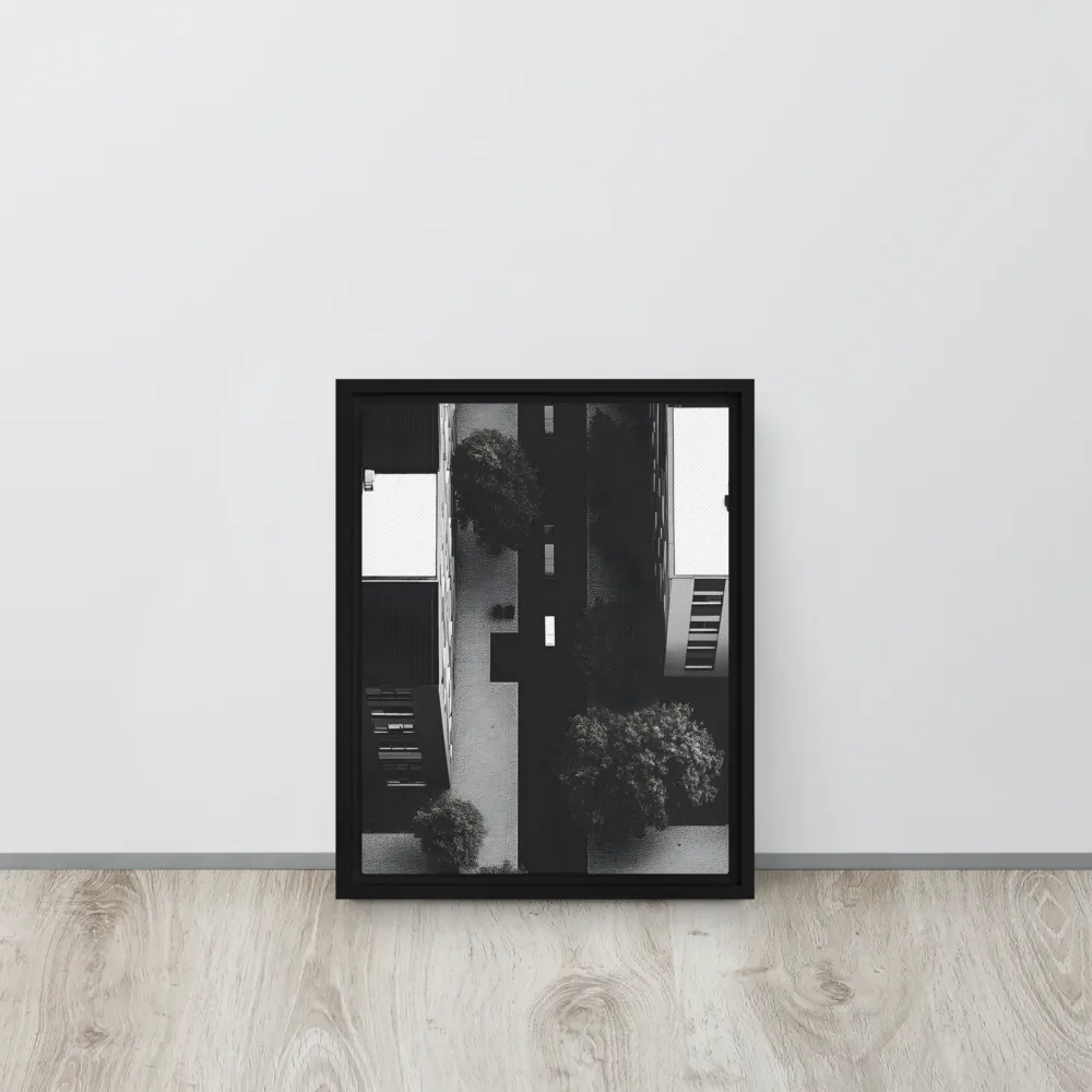 Urban Serenity from Above | Canvas with Black Frame | 11″×14″