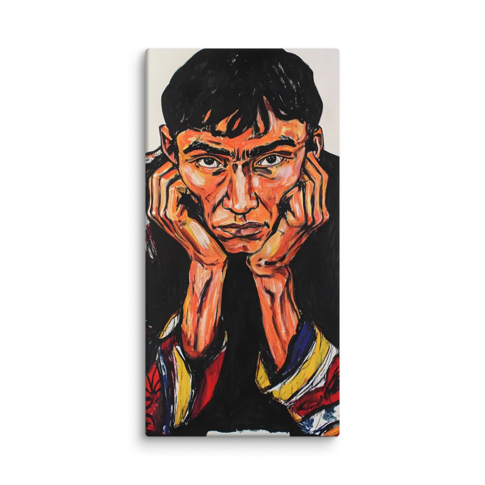 Contemplative Intensity: An Expressionist Portrait