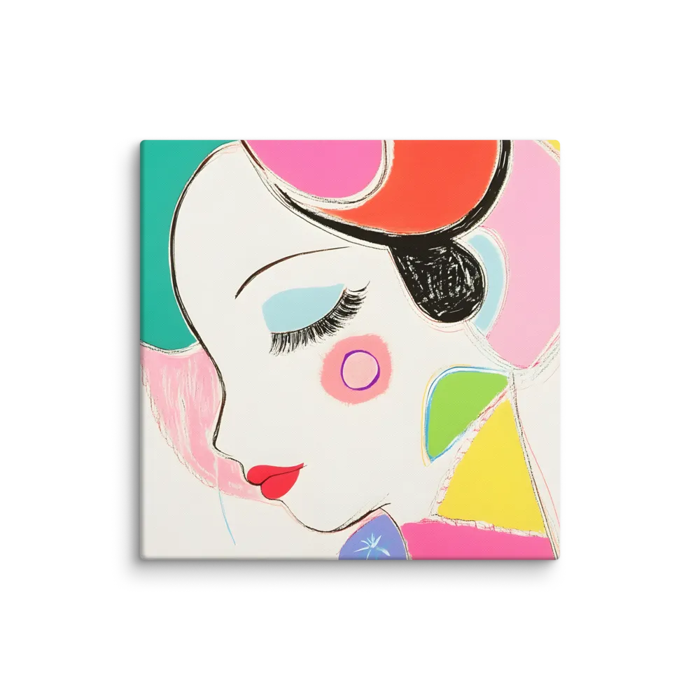 Whimsical Portrait in Colorful Abstraction | Canvas | 26″×26″