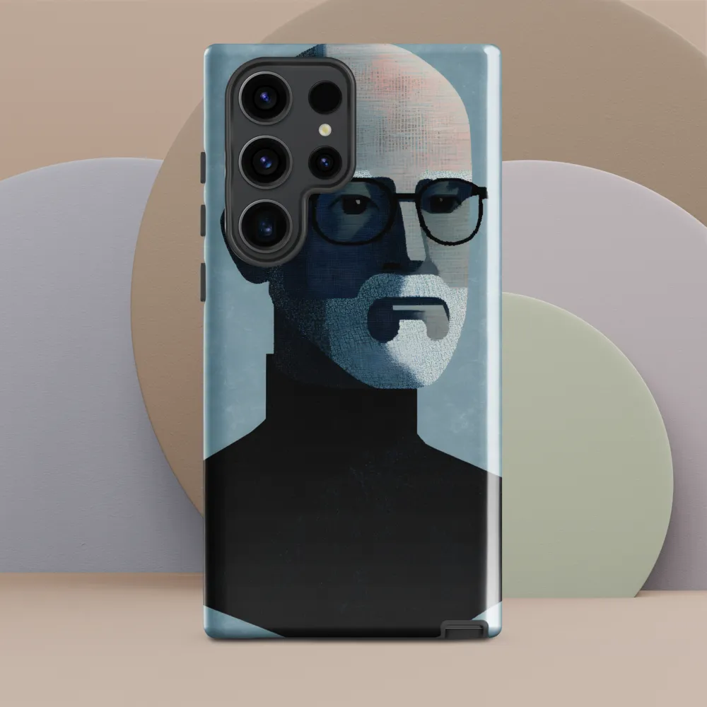 Minimalist Portrait of a Modern Man | Phone Case |  S23 Ultra | Tough Case | Glossy