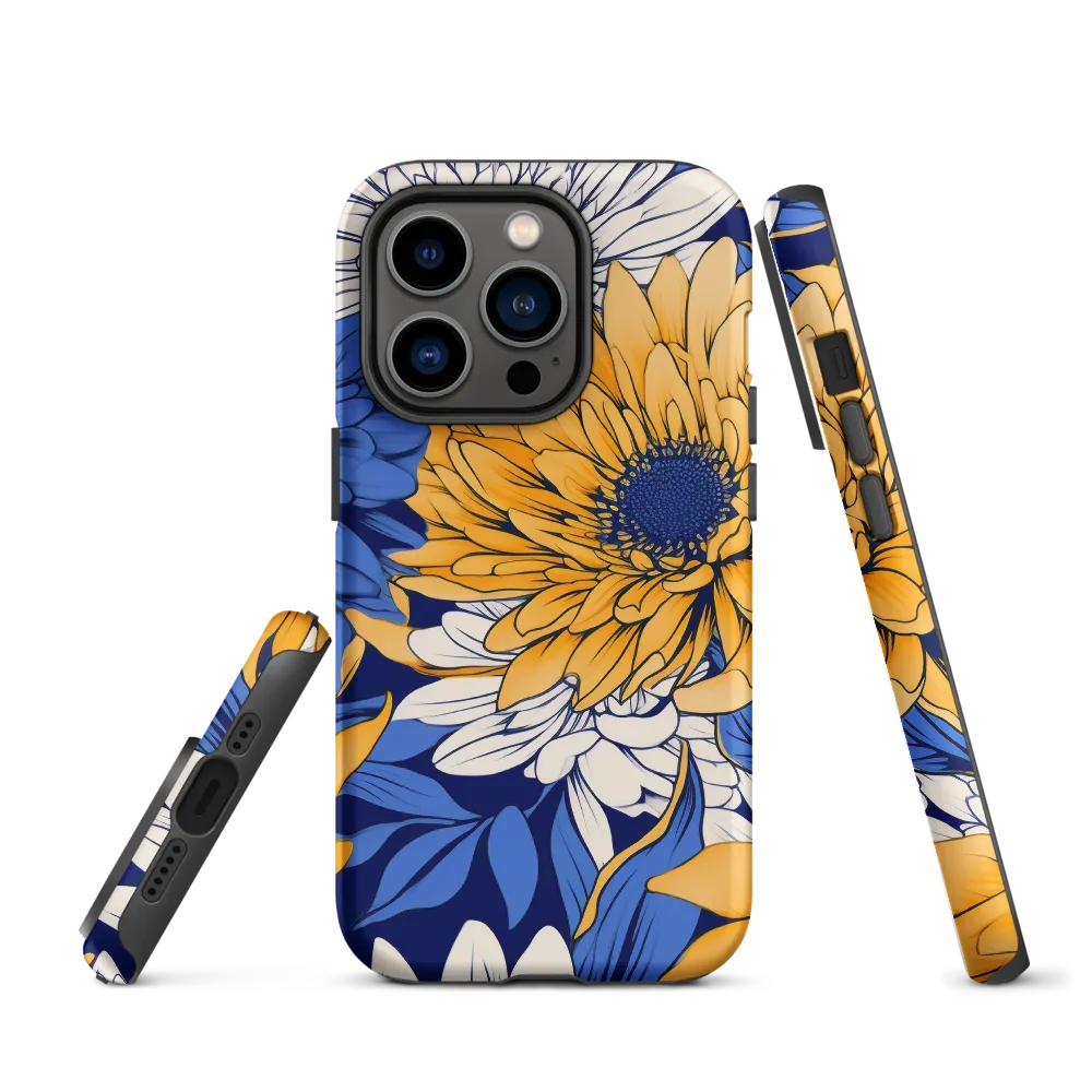 Floral Harmony in Blue and Yellow