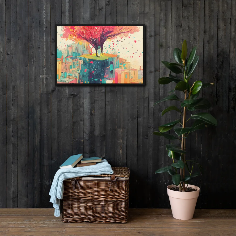 Whispers of Urban Dreams | Canvas with Black Frame | 20″×30″