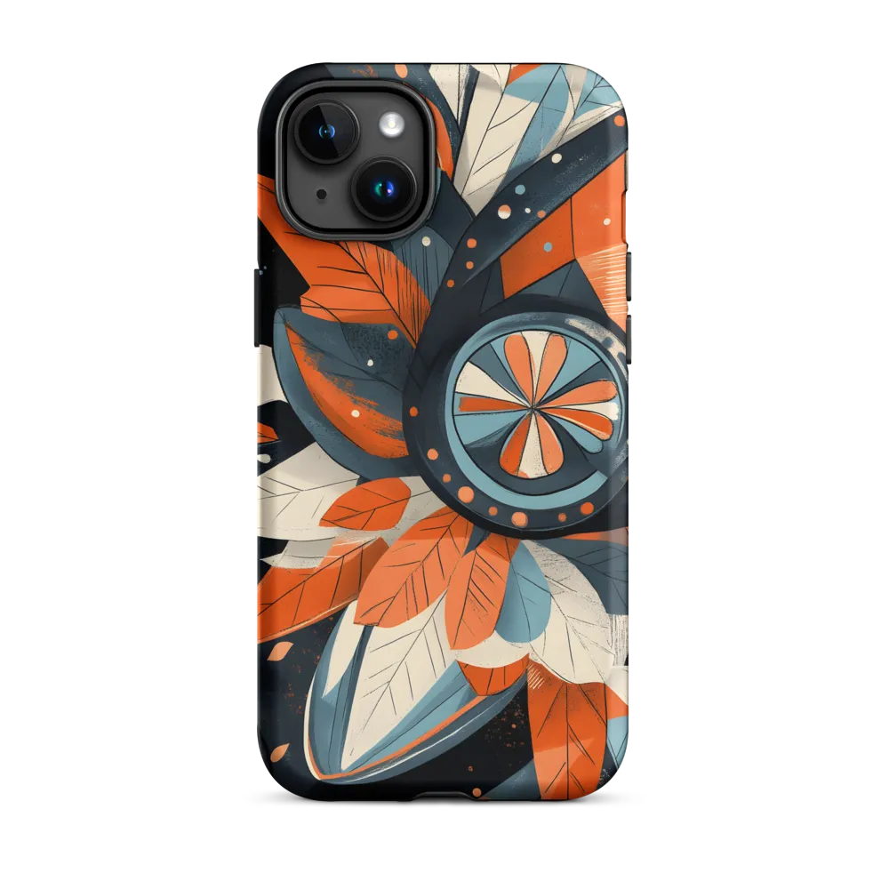 Floral Symphony in Orange and Teal