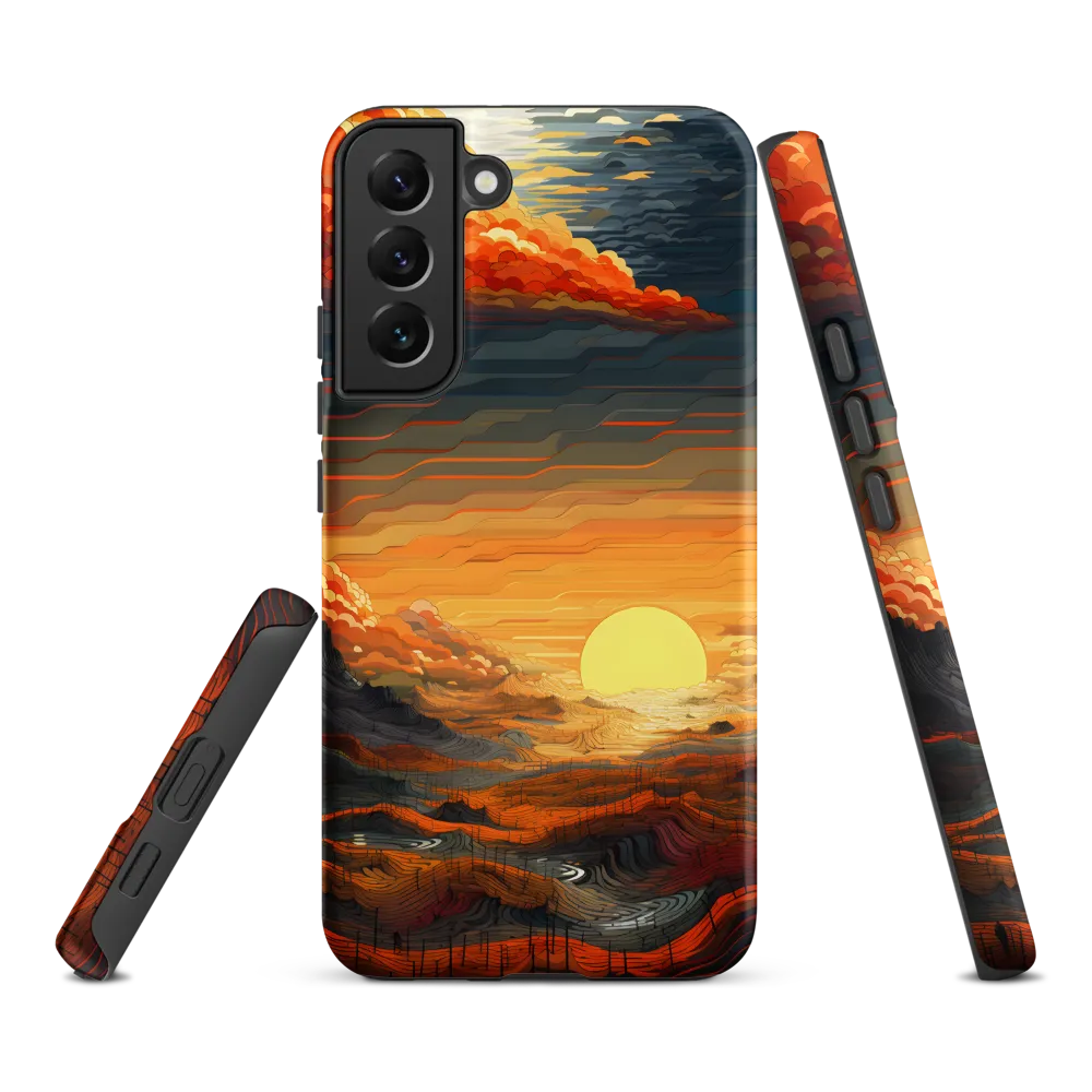 Ethereal Sunset: A Serene Landscape in Flowing Forms | Phone Case |  S22 Plus | Tough Case | Matte
