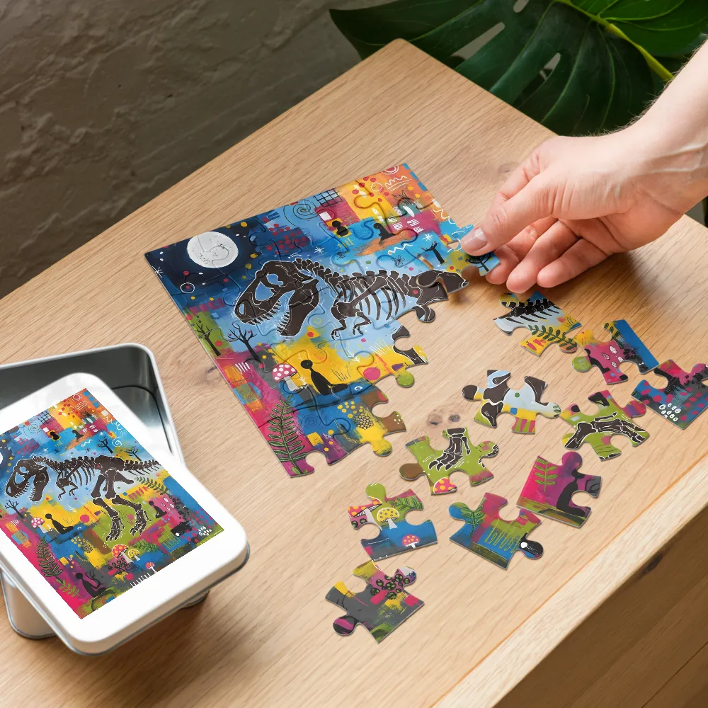 Dinosaur Dreamscape 
 Jigsaw Puzzle in Tin Box