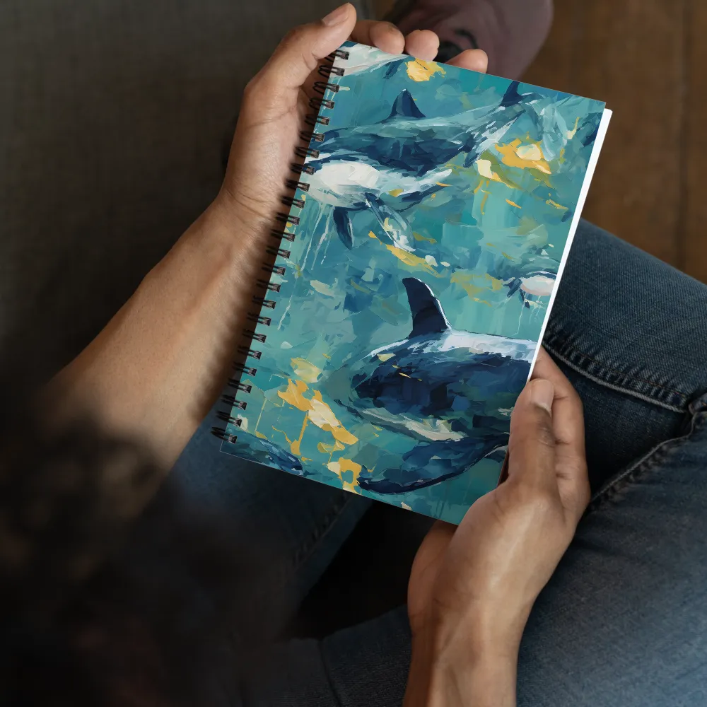 Harmony of the Ocean: Whales in Motion | Spiral Notebook