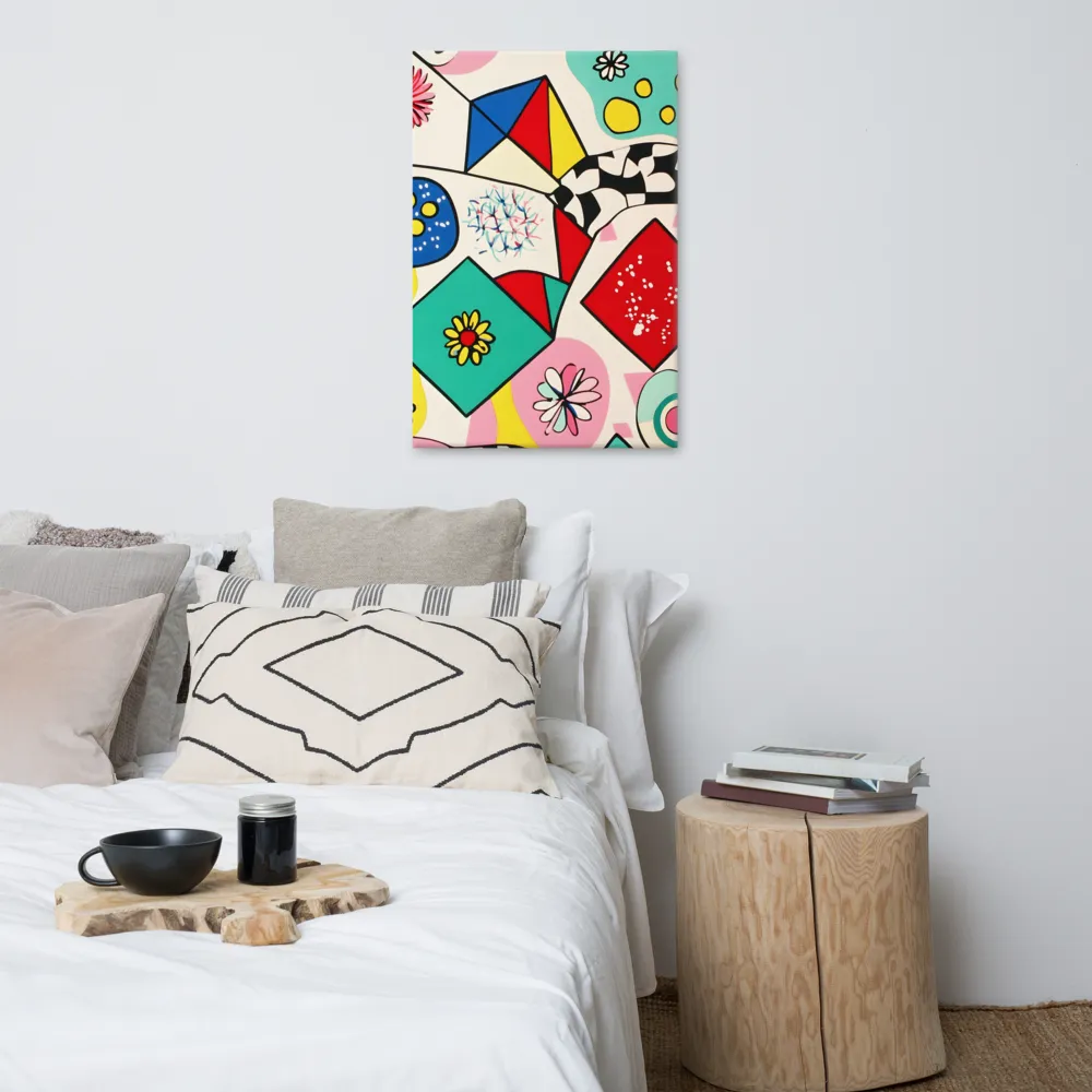 Joyful Geometry: A Playful Dance of Shapes and Colors | Canvas | 24″×36″