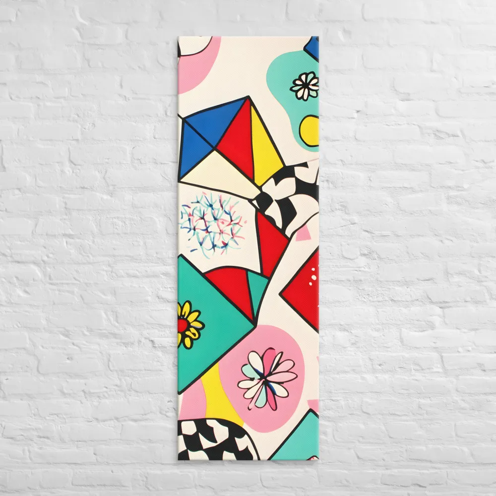 Joyful Geometry: A Playful Dance of Shapes and Colors | Canvas | 20″×60″