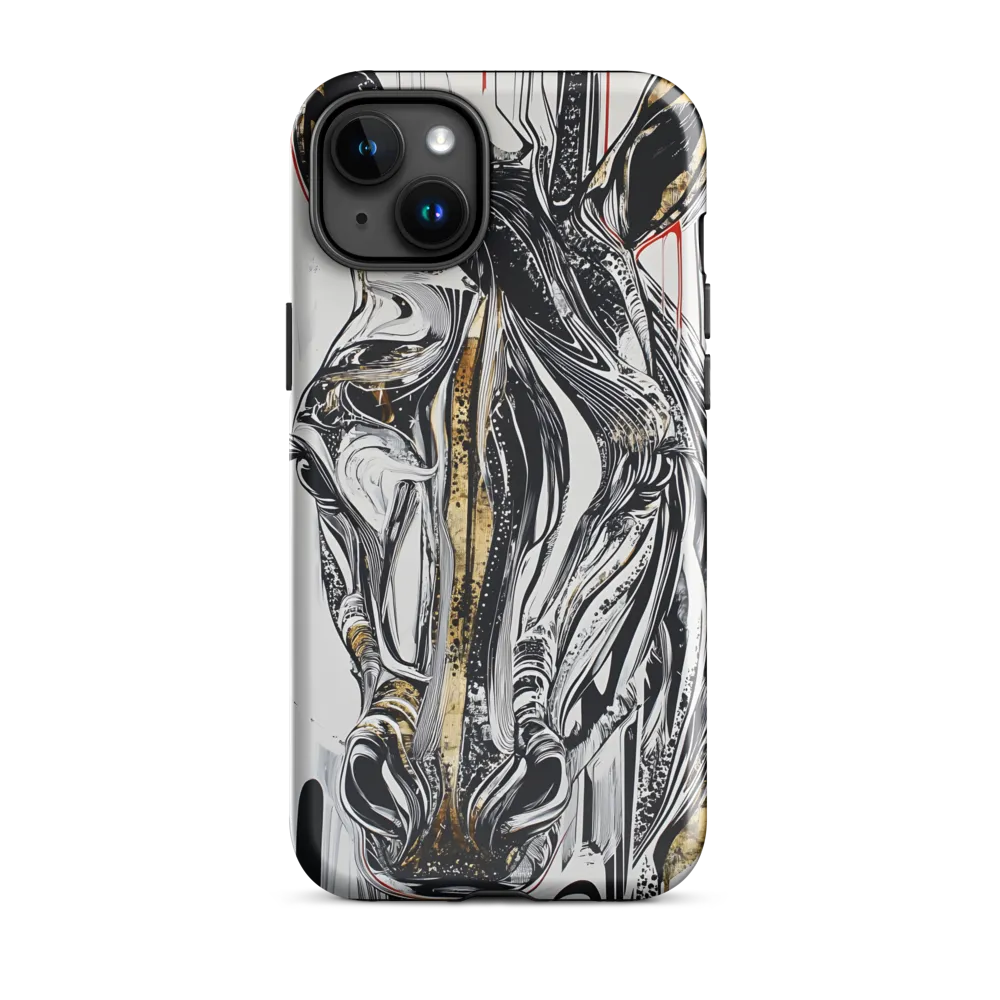 Ethereal Majesty: The Abstract Zebra | Phone Case |  15 Plus | Tough Case | Glossy