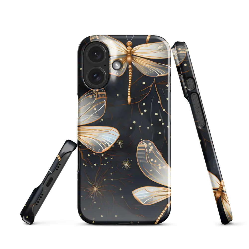 Ethereal Dance: Dragonflies in a Midnight Garden | Phone Case |  16 | Snap Case | Glossy