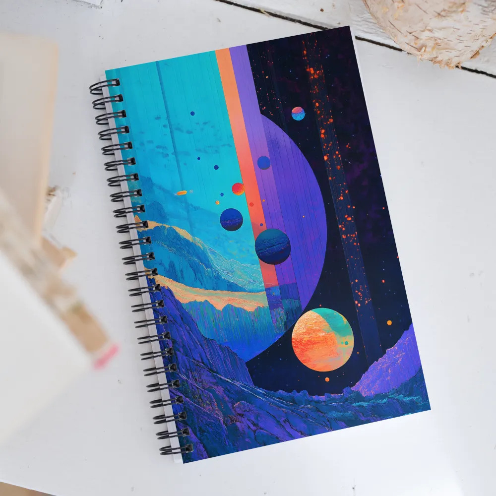 Celestial Harmony: A Surreal Exploration of Space | Spiral Notebook