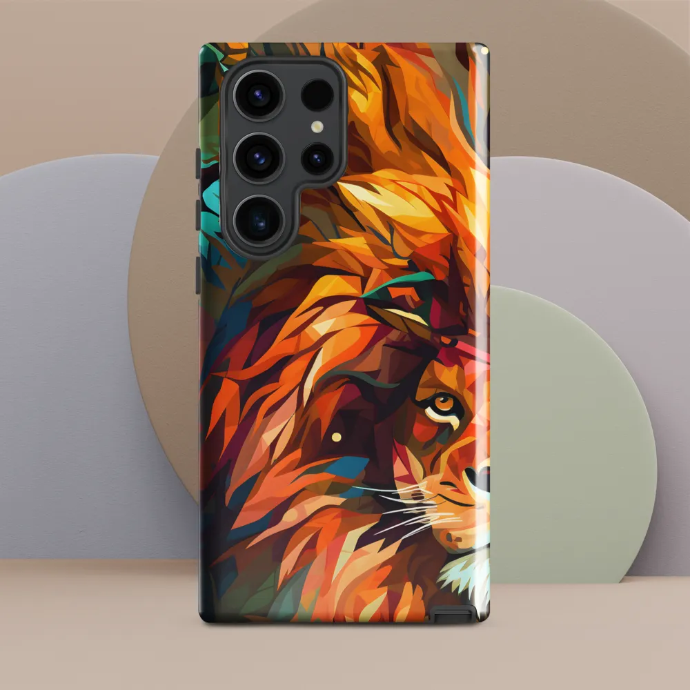 Majestic Gaze: The Polygonal Lion