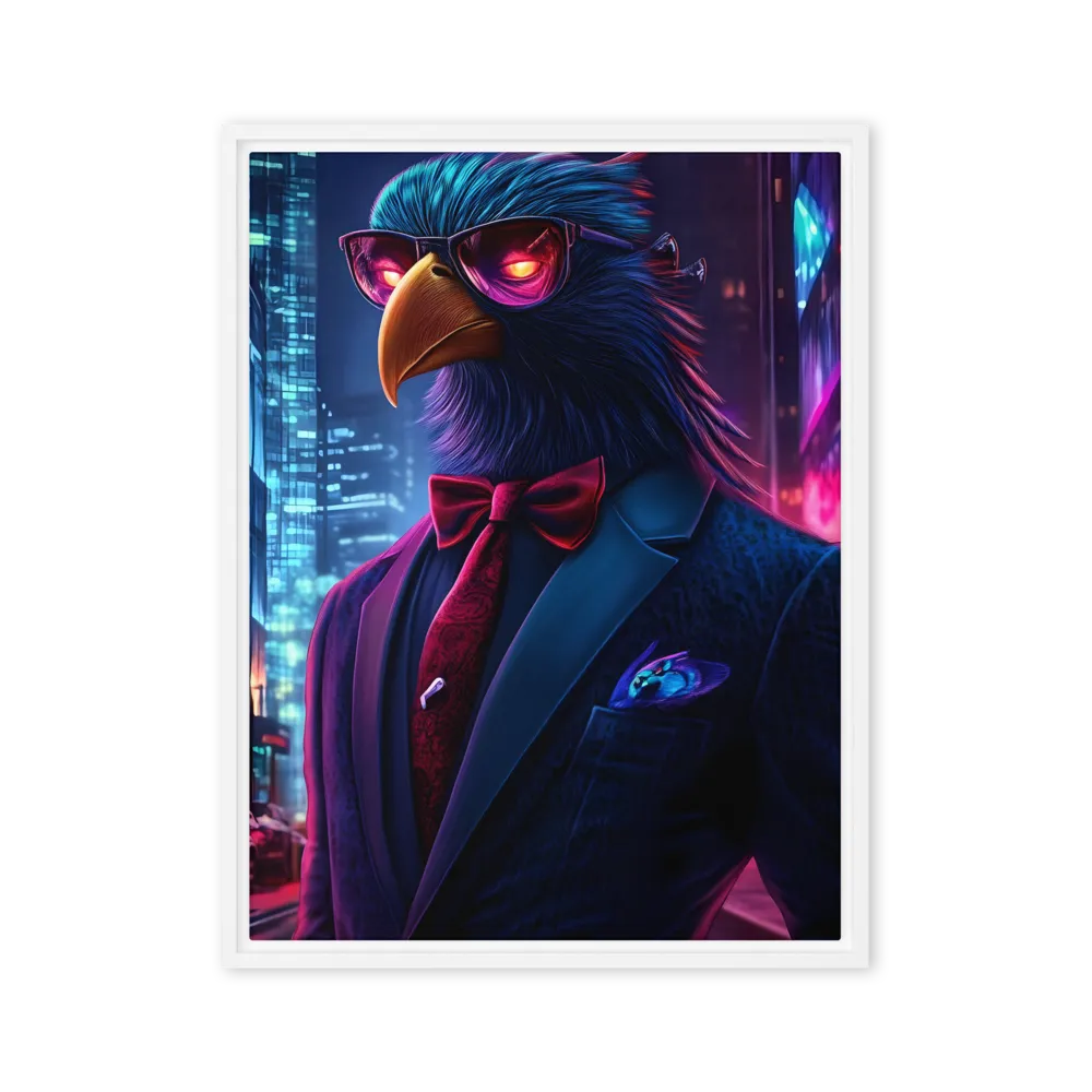 The Dapper Avian | Canvas with White Frame | 24″×32″