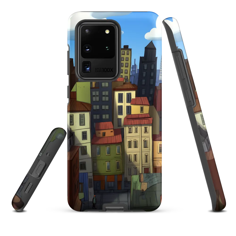 Urban Symphony: A Colorful Cityscape | Phone Case |  S20 Ultra | Tough Case | Matte
