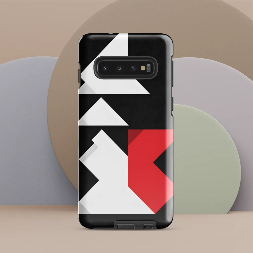 Geometric Symphony in Contrast | Phone Case |  S10 | Tough Case | Glossy