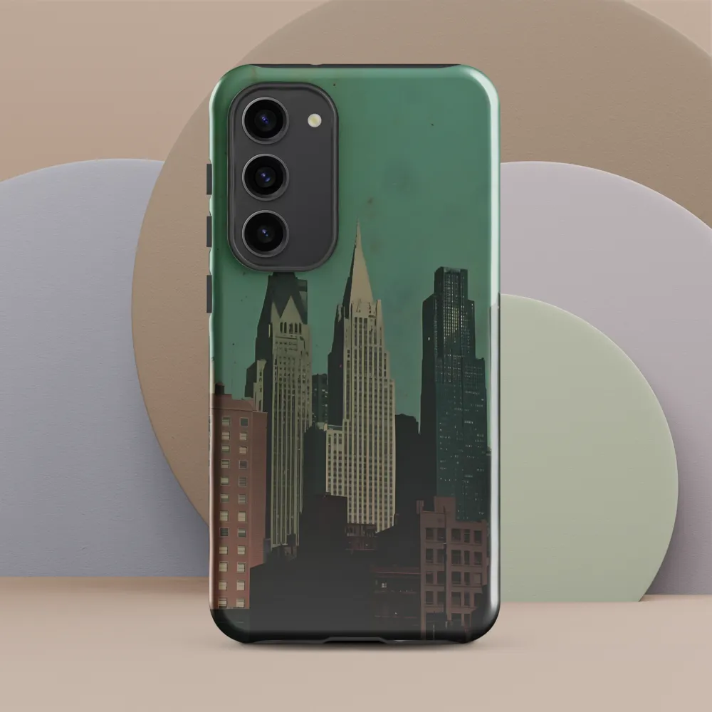 Urban Nostalgia: A Retro Cityscape | Phone Case |  S23 Plus | Tough Case | Glossy