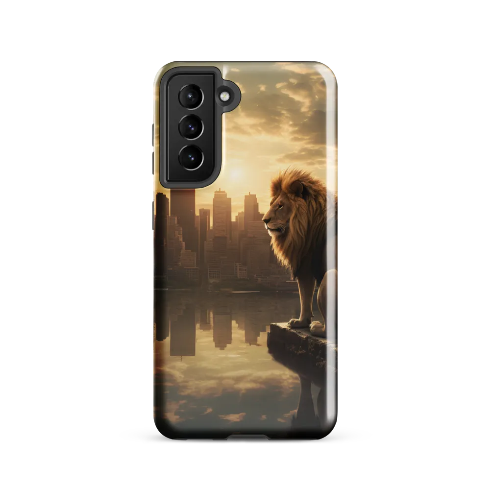 The Lion's Gaze Over the Urban Symphony