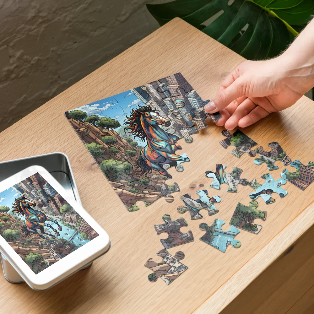 Skybound Stallion 
 Jigsaw Puzzle in Tin Box