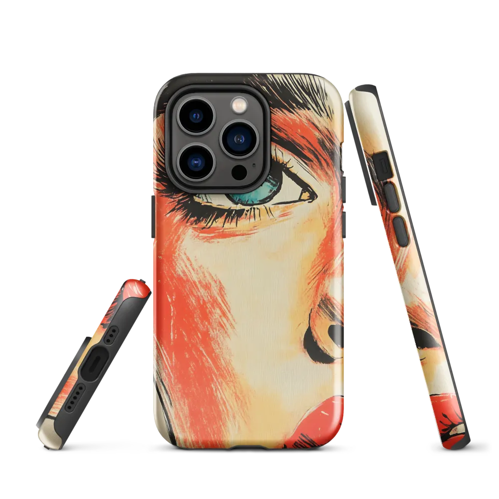 Intense Gaze: A Pop Art Portrait | Phone Case |  14 Pro | Tough Case | Glossy