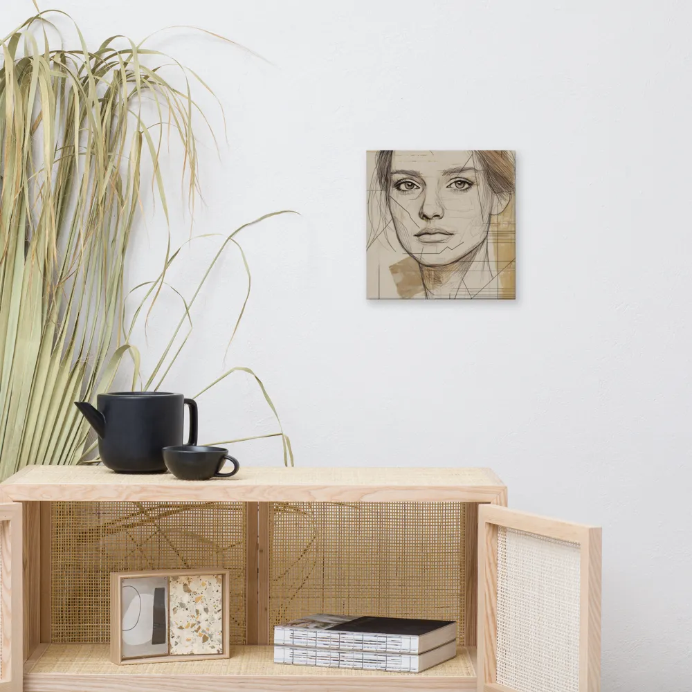 Geometric Elegance: A Modern Portrait | Canvas | 12″×12″