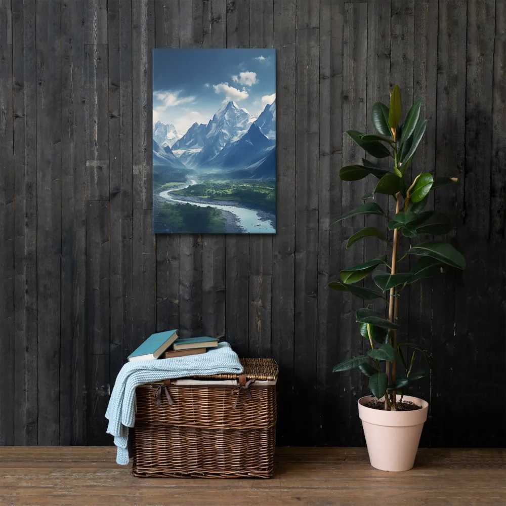Majestic Serenity: A Landscape of Mountains and Rivers | Thin Canvas | 20″×30″
