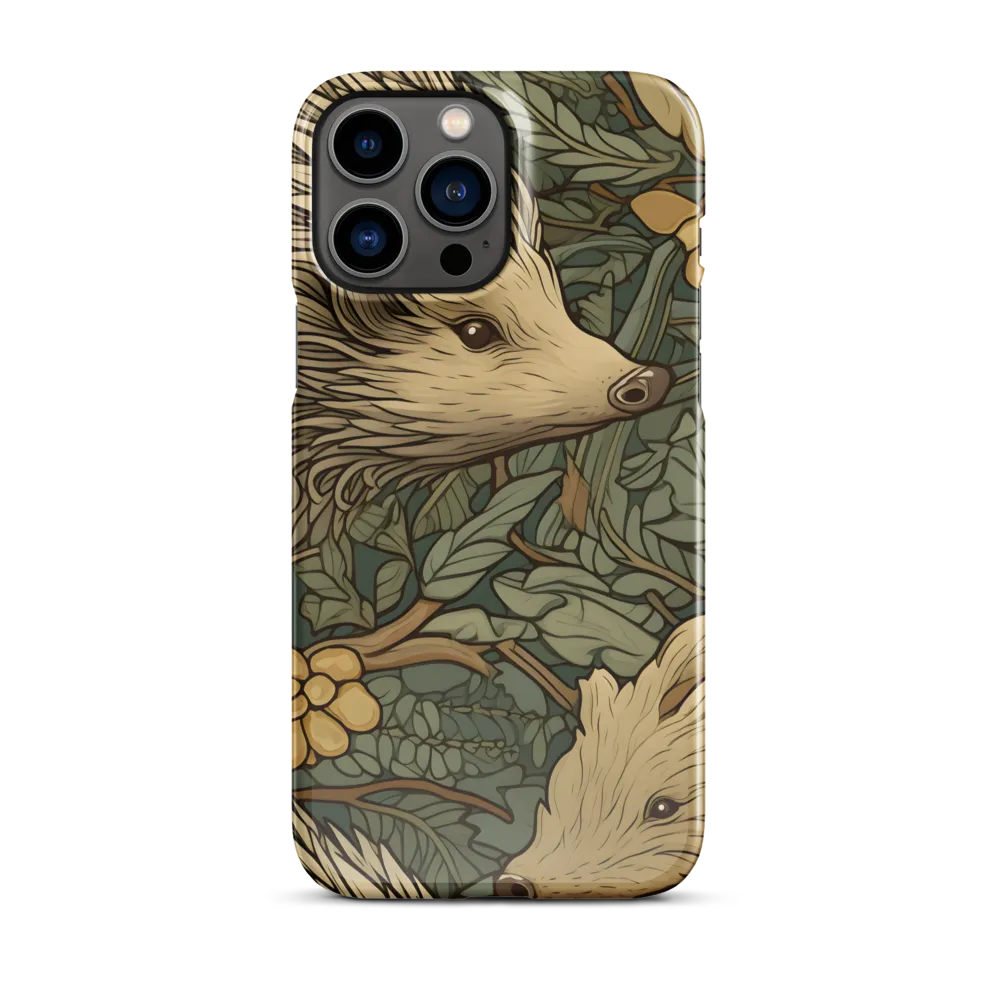 Whimsical Hedgehog Garden | Phone Case |  13 Pro Max | Snap Case | Glossy