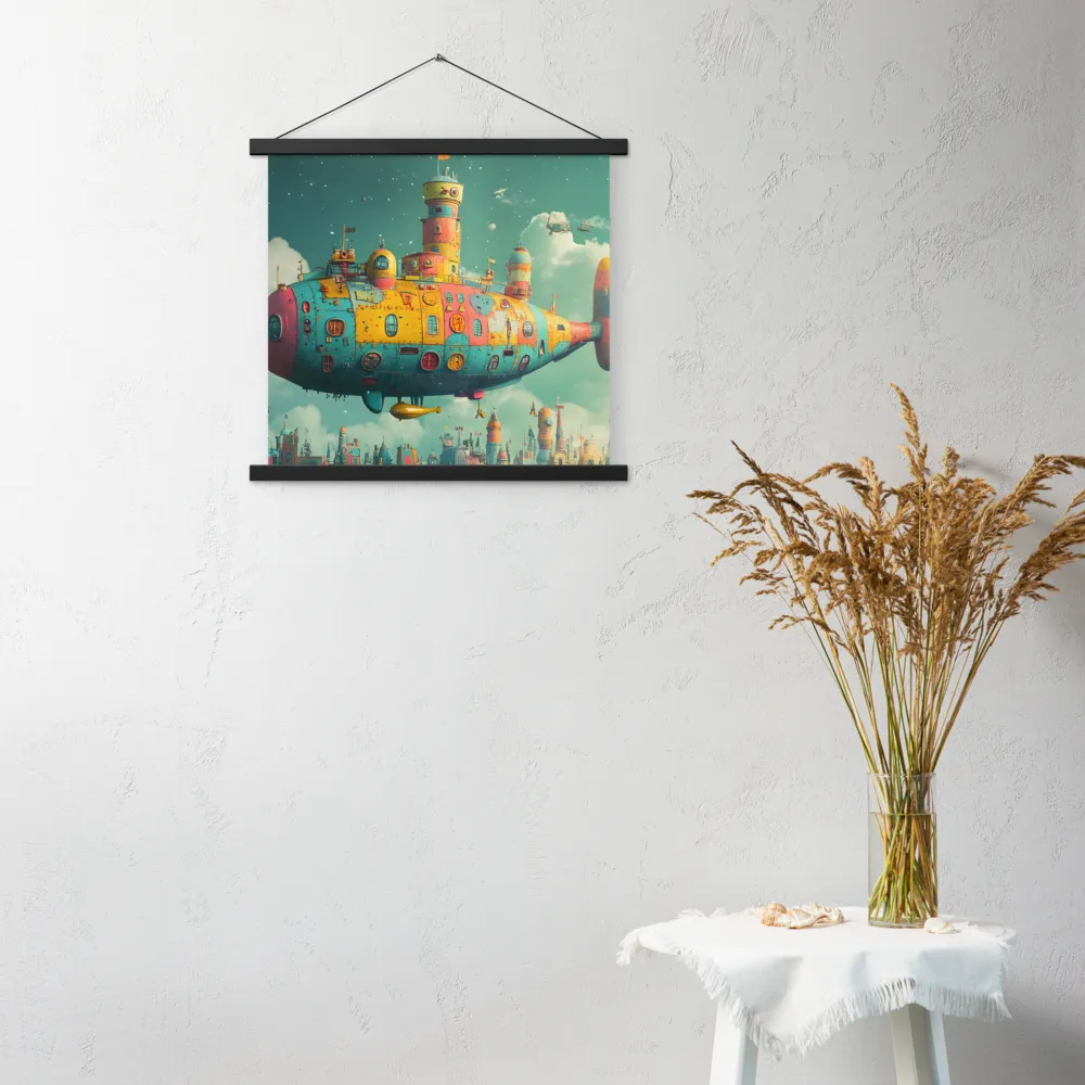 Submerged Dreams: A Whimsical Voyage | Poster With Black Wood Hanger | 18″×18″