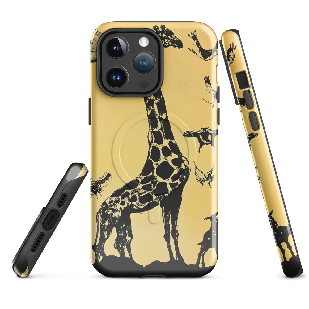 Whimsical Harmony of Giraffe and Birds