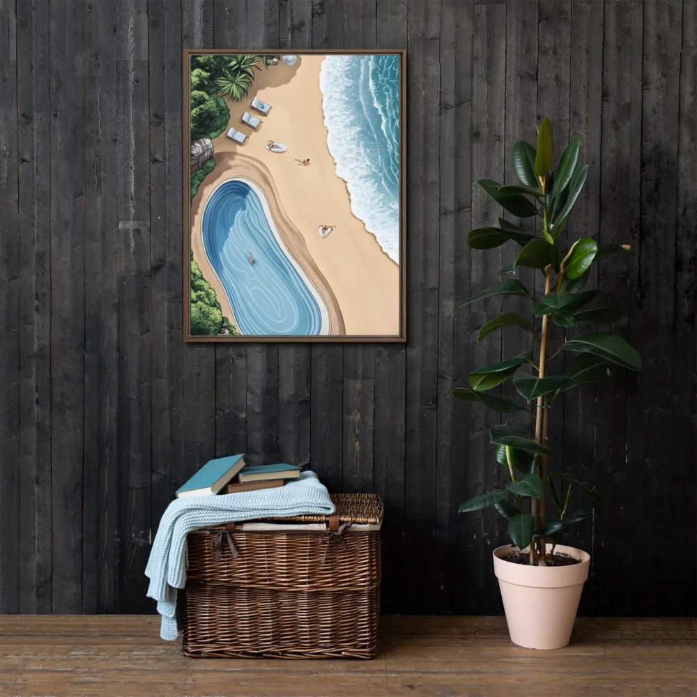 Serenity by the Shore | Canvas with Brown Frame | 24″×32″