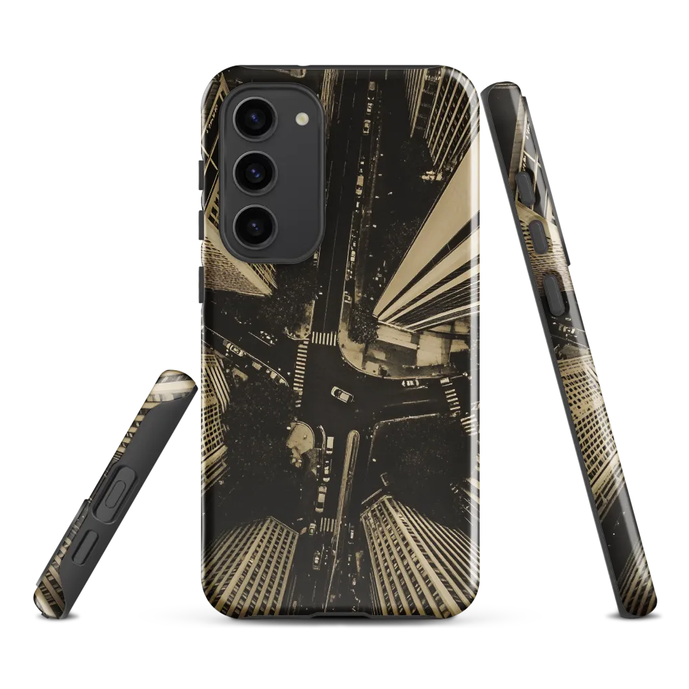 Urban Symphony: Aerial Perspective of City Life | Phone Case |  S23 Plus | Tough Case | Glossy