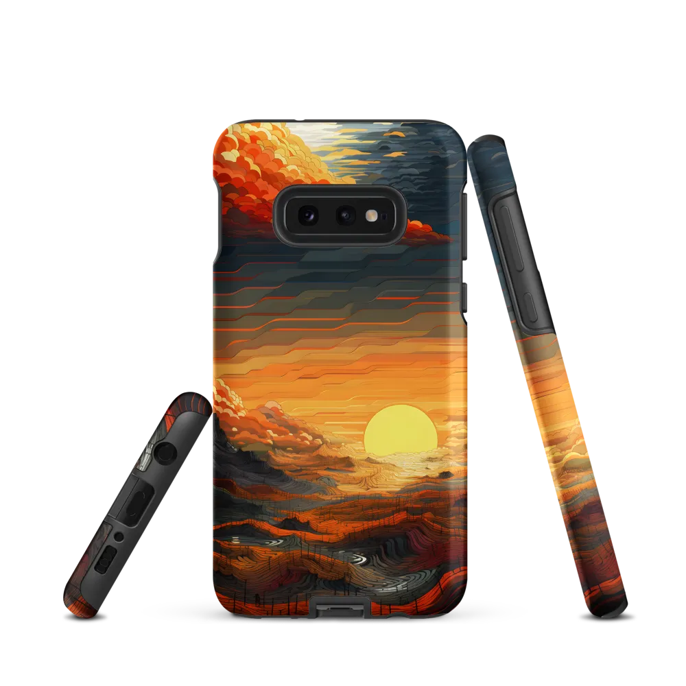 Ethereal Sunset: A Serene Landscape in Flowing Forms