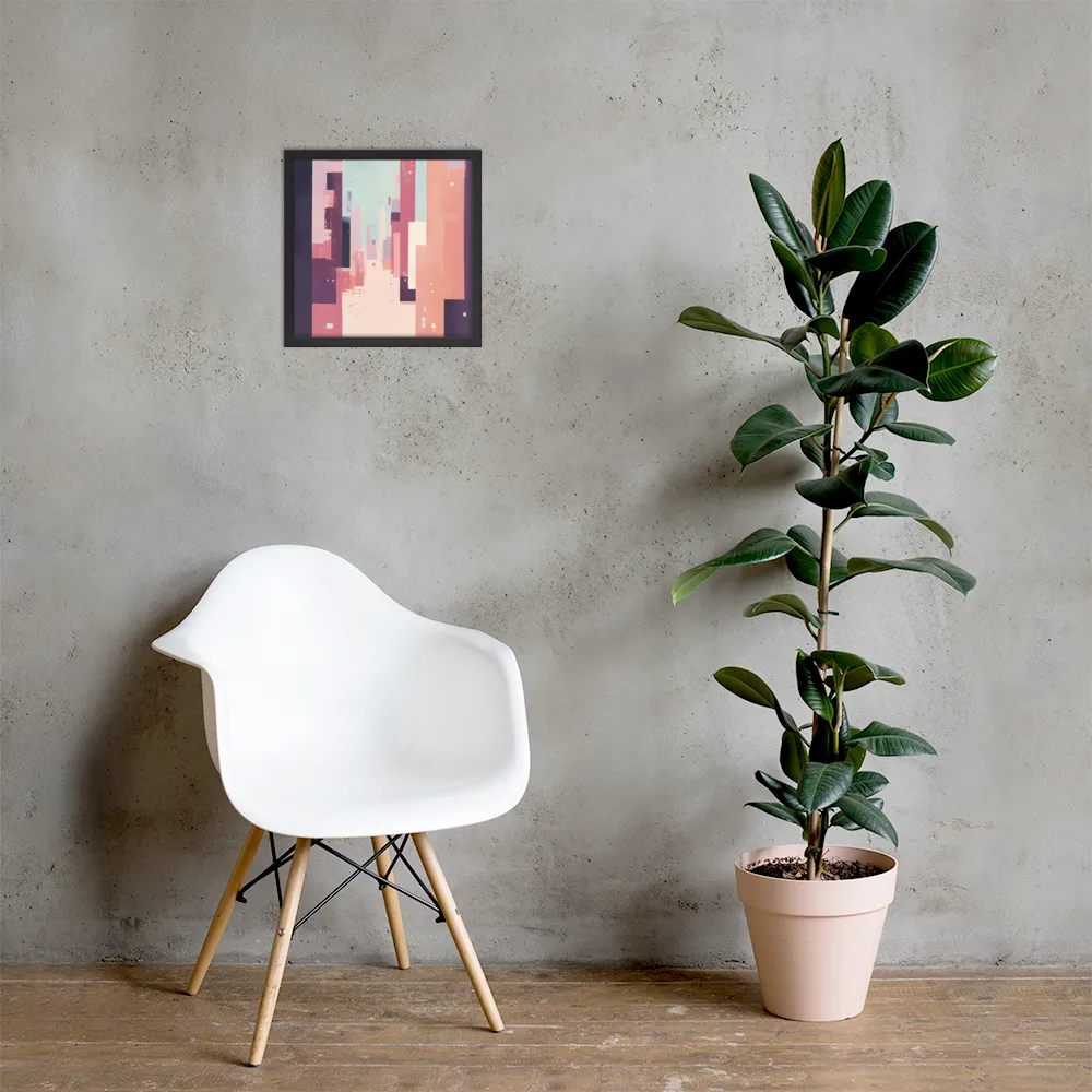 Tranquil Cityscape | Poster with Black Frame | 14″×14″