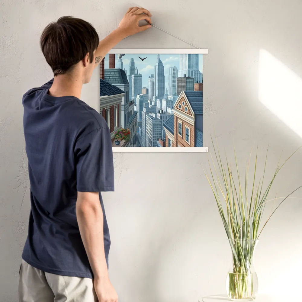 Urban Symphony | Poster With White Wood Hanger | 18″×18″