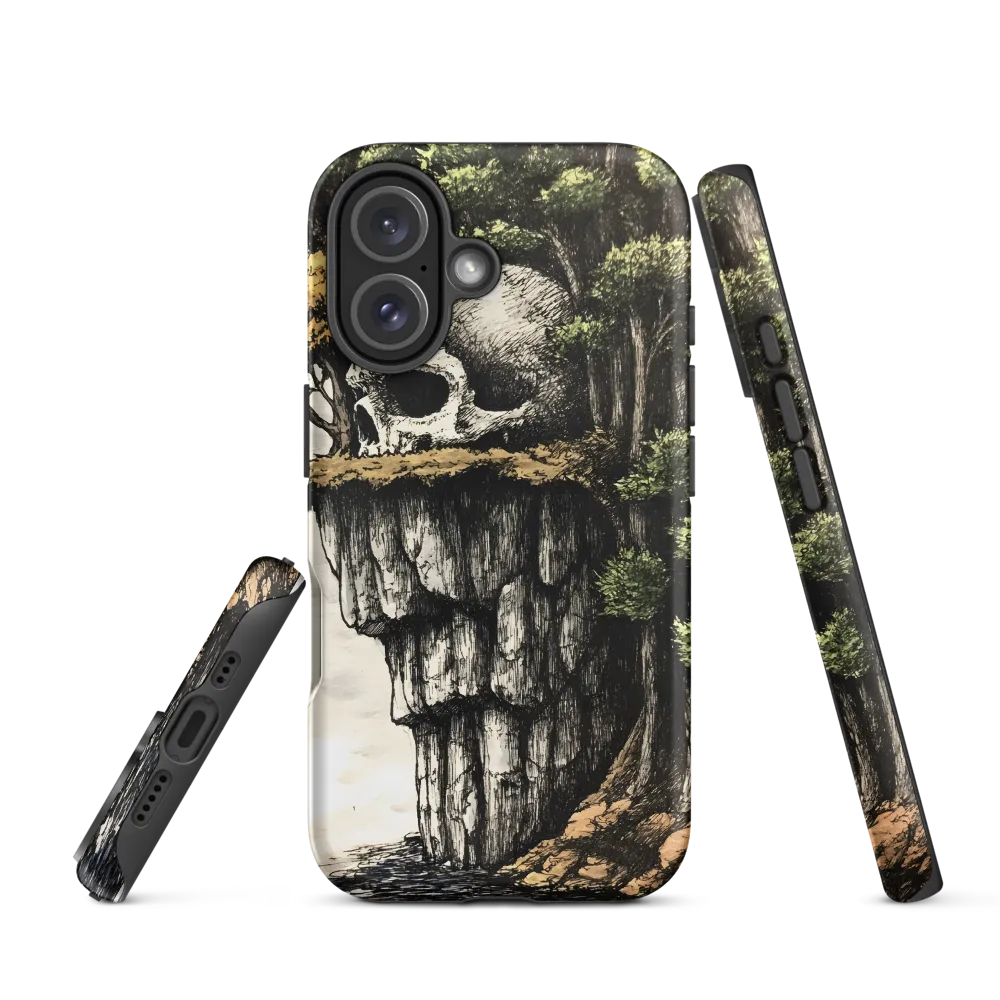 The Whispering Skull: A Surreal Encounter with Nature | Phone Case