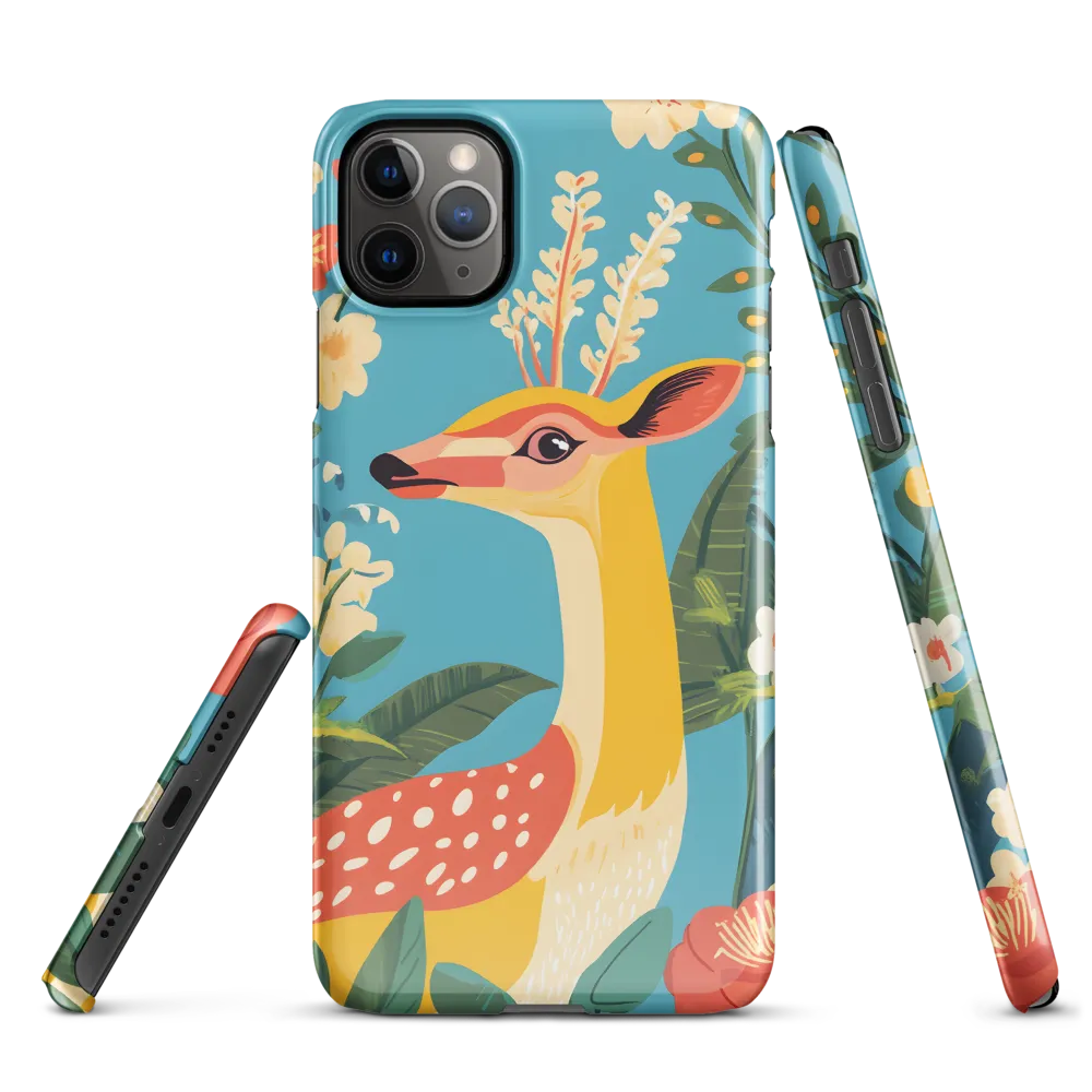 Serene Majesty: A Vibrant Deer Amidst Flora | Phone Case |  11 Pro Max | Snap Case | Glossy