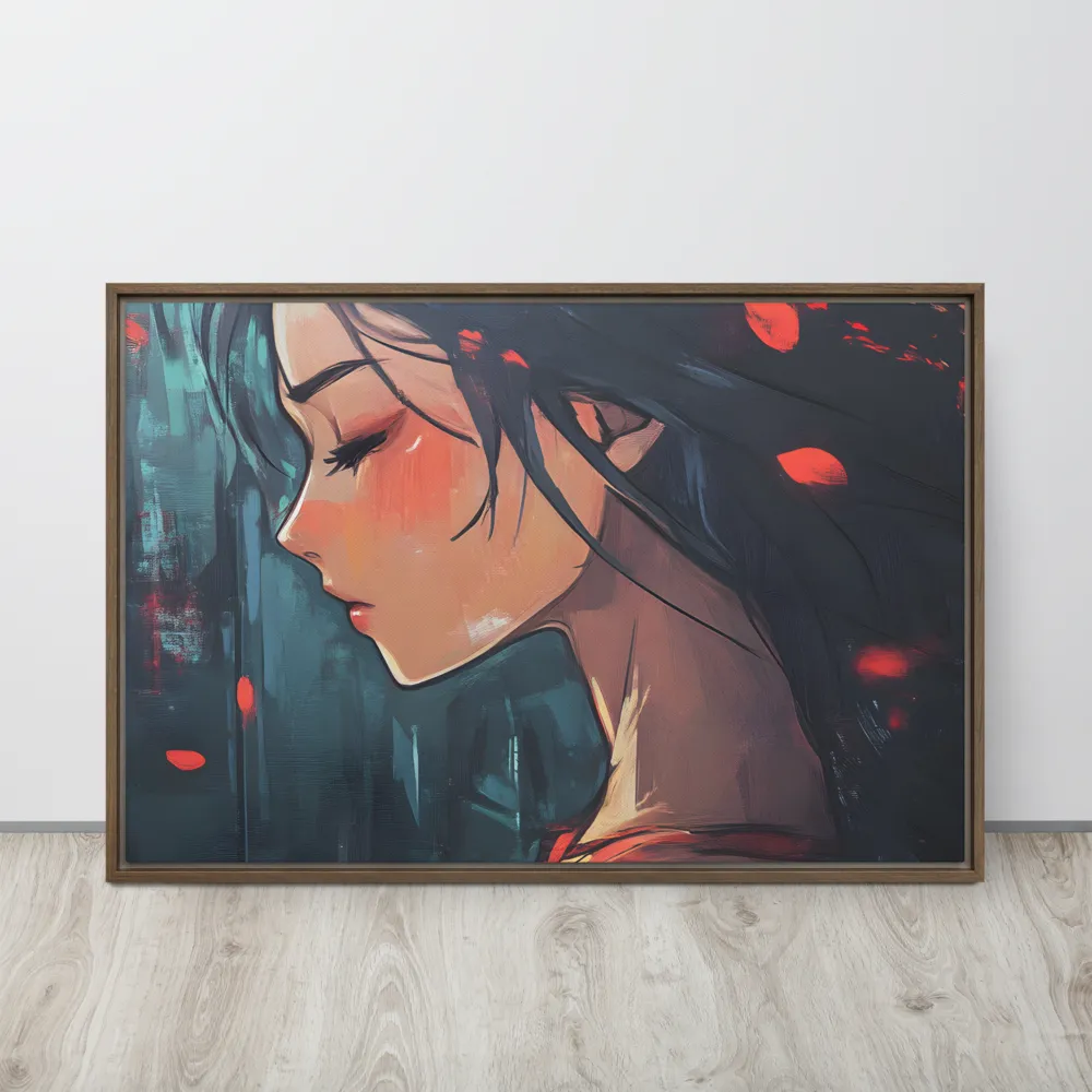 Whispers of Melancholy | Canvas with Brown Frame | 24″×36″