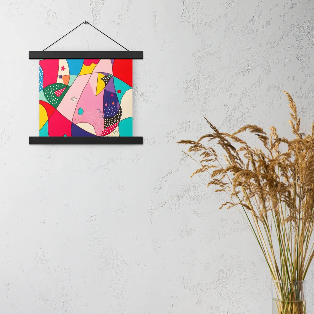 Playful Geometry in Color | Poster With Black Wood Hanger | 10″×10″