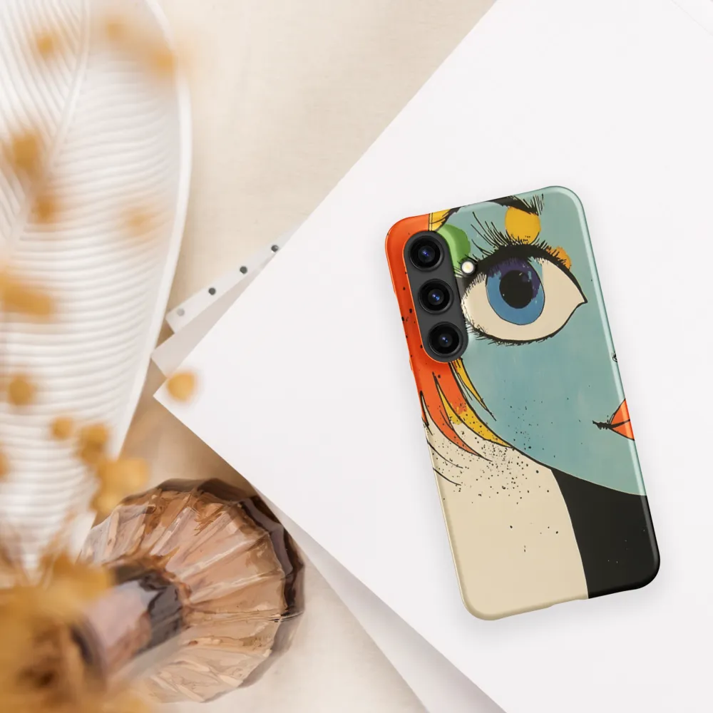 Vivid Expressions: A Portrait in Blue | Phone Case |  S24 | Snap Case | Matte