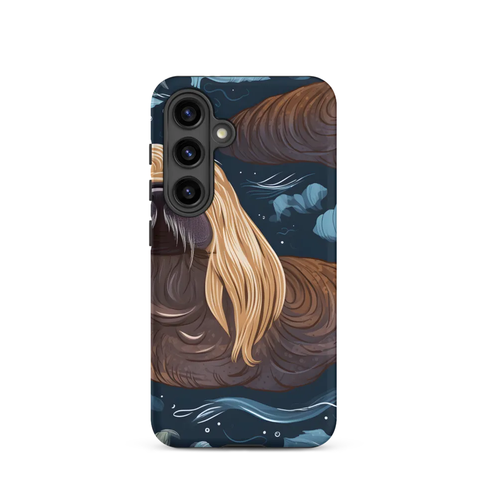 Whimsical Walruses in Deep Blue