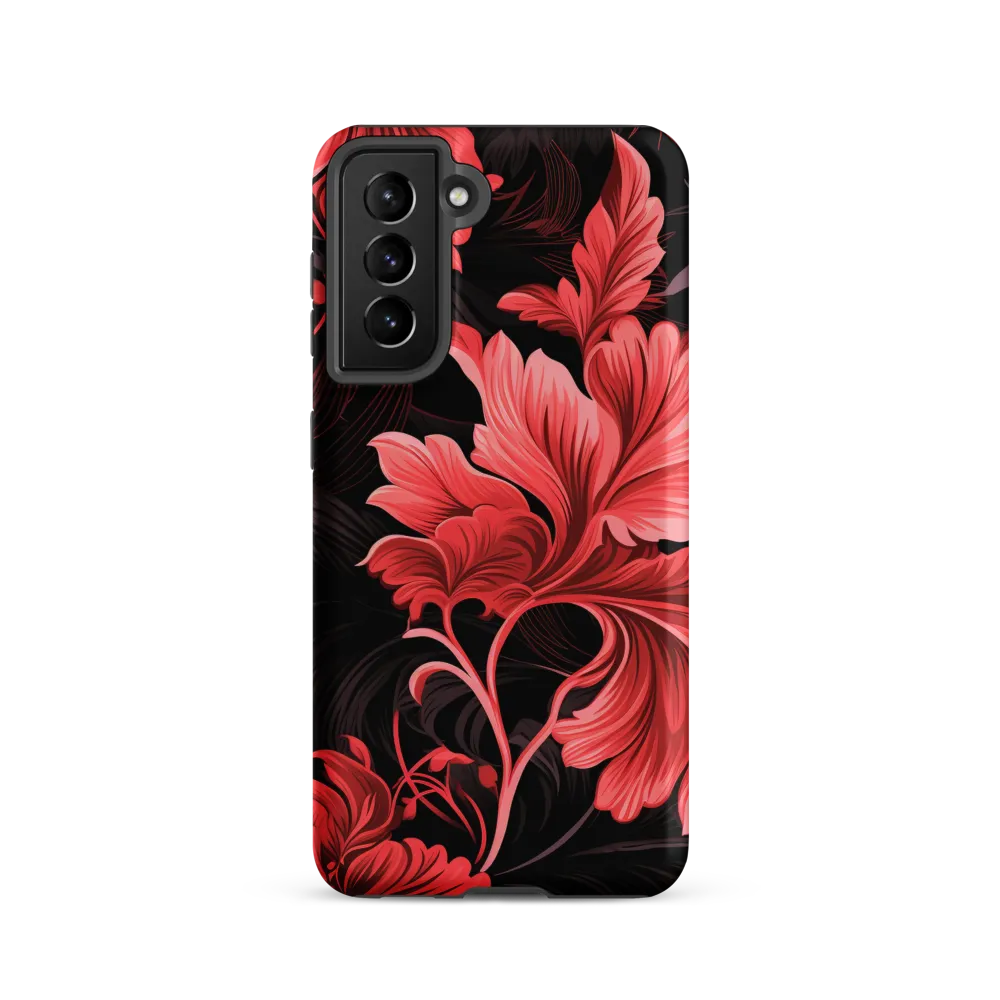 Tropical Elegance in Red | Phone Case |  S21 | Tough Case | Matte