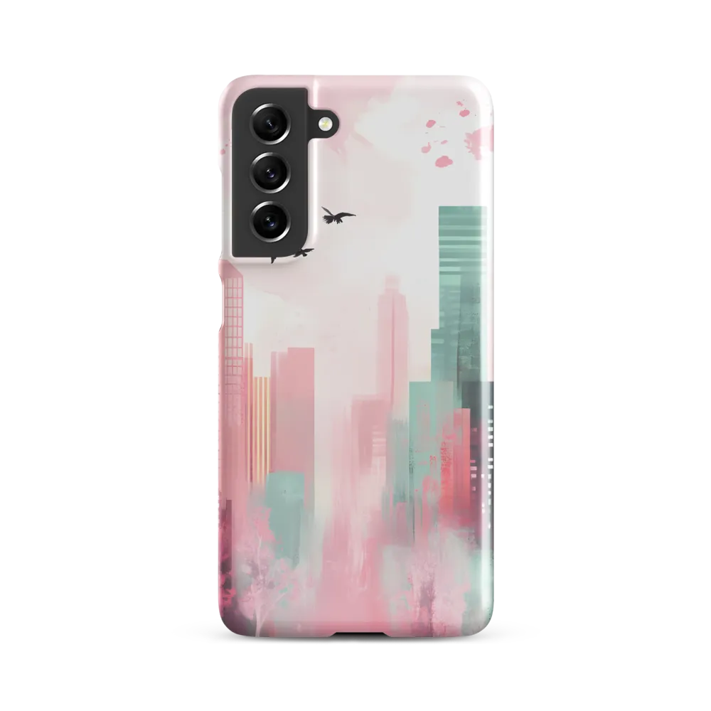 Dreamy Cityscape in Pink and Cyan